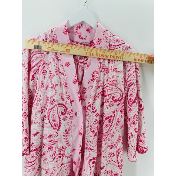 Carole Hochman Pink Floral Pajama Dress Robe Set Size M Loungewear Q1009 - Picture 3 of 16